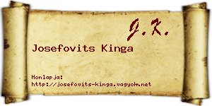 Josefovits Kinga névjegykártya